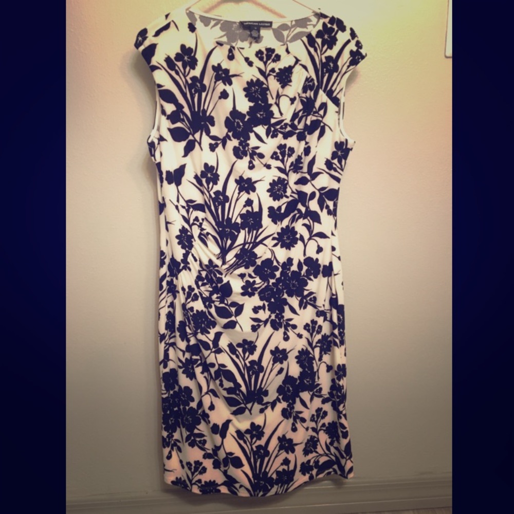 American Living black/white floral dress size 16